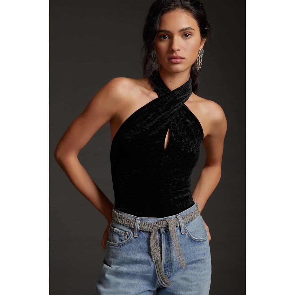 Anthropologie Dolan Left Coast Velvet Halter Tank - New - Size Small